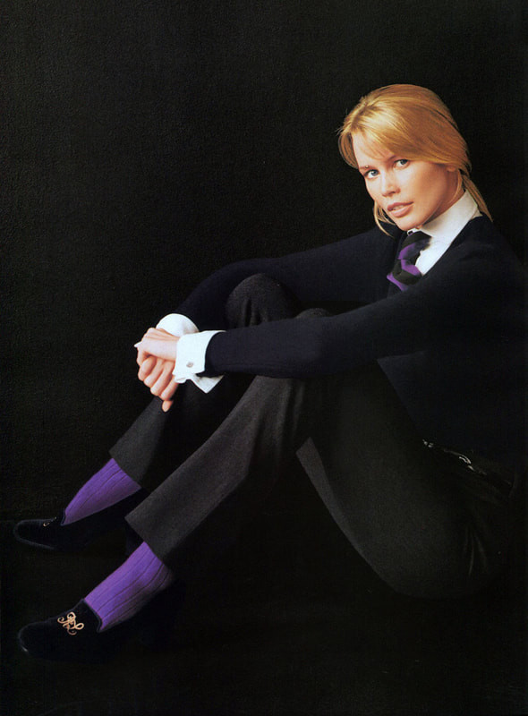Claudia Schiffer featured in  the Ralph Lauren advertisement for Autumn/Winter 1996