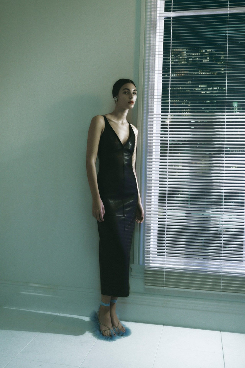 Vittoria Ceretti featured in  the Khaite lookbook for Pre-Fall 2023