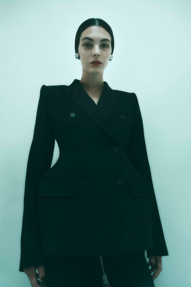 Vittoria Ceretti featured in  the Khaite lookbook for Pre-Fall 2023