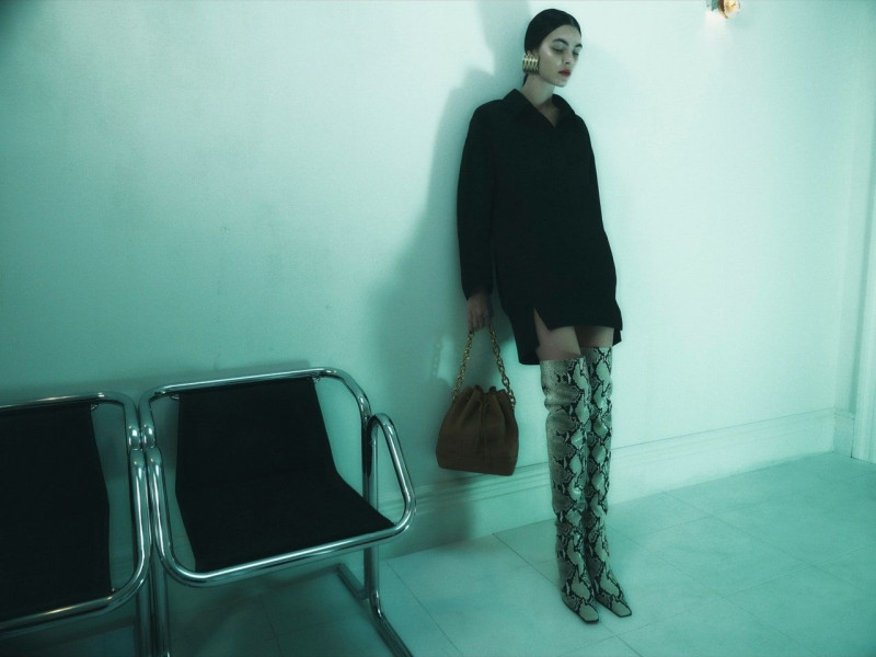 Vittoria Ceretti featured in  the Khaite lookbook for Pre-Fall 2023