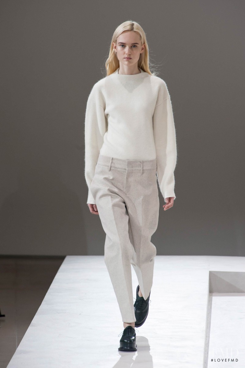 Harleth Kuusik featured in  the Jil Sander fashion show for Autumn/Winter 2014