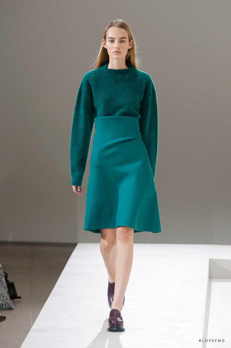 Maartje Verhoef featured in  the Jil Sander fashion show for Autumn/Winter 2014