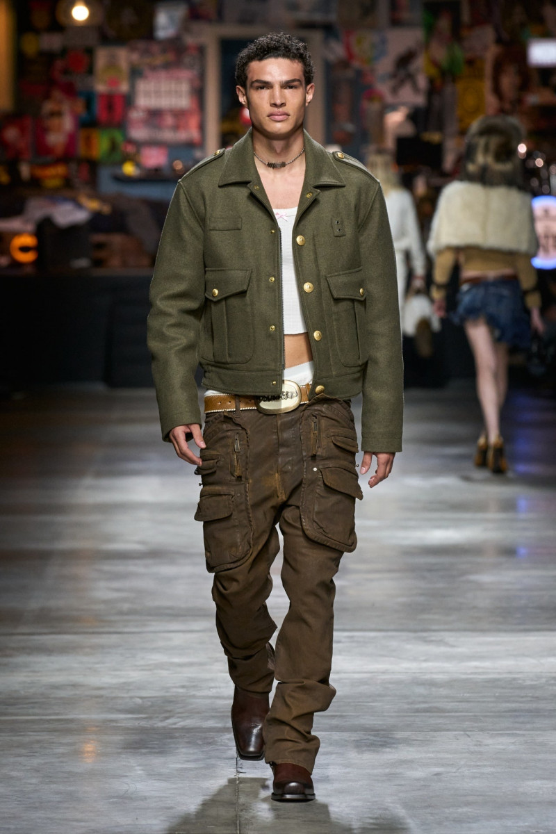 Noah Luis Brown featured in  the DSquared2 fashion show for Autumn/Winter 2023