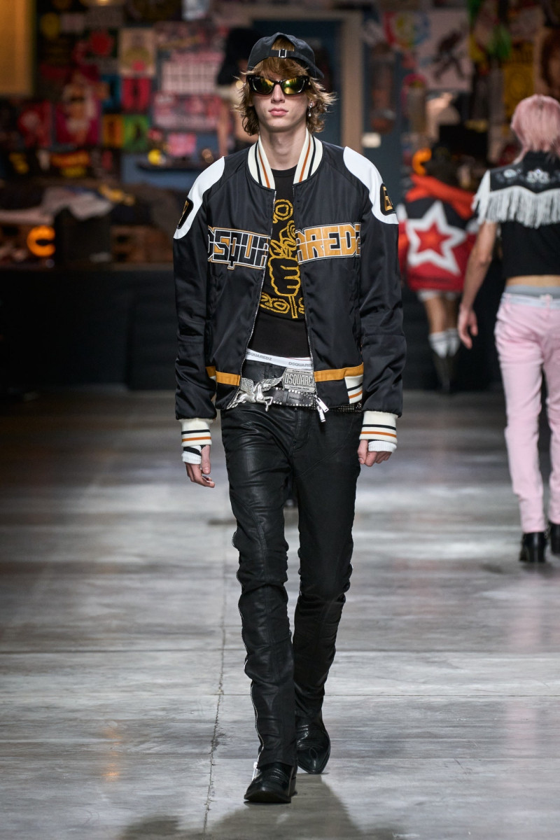 Oscar Fishman featured in  the DSquared2 fashion show for Autumn/Winter 2023