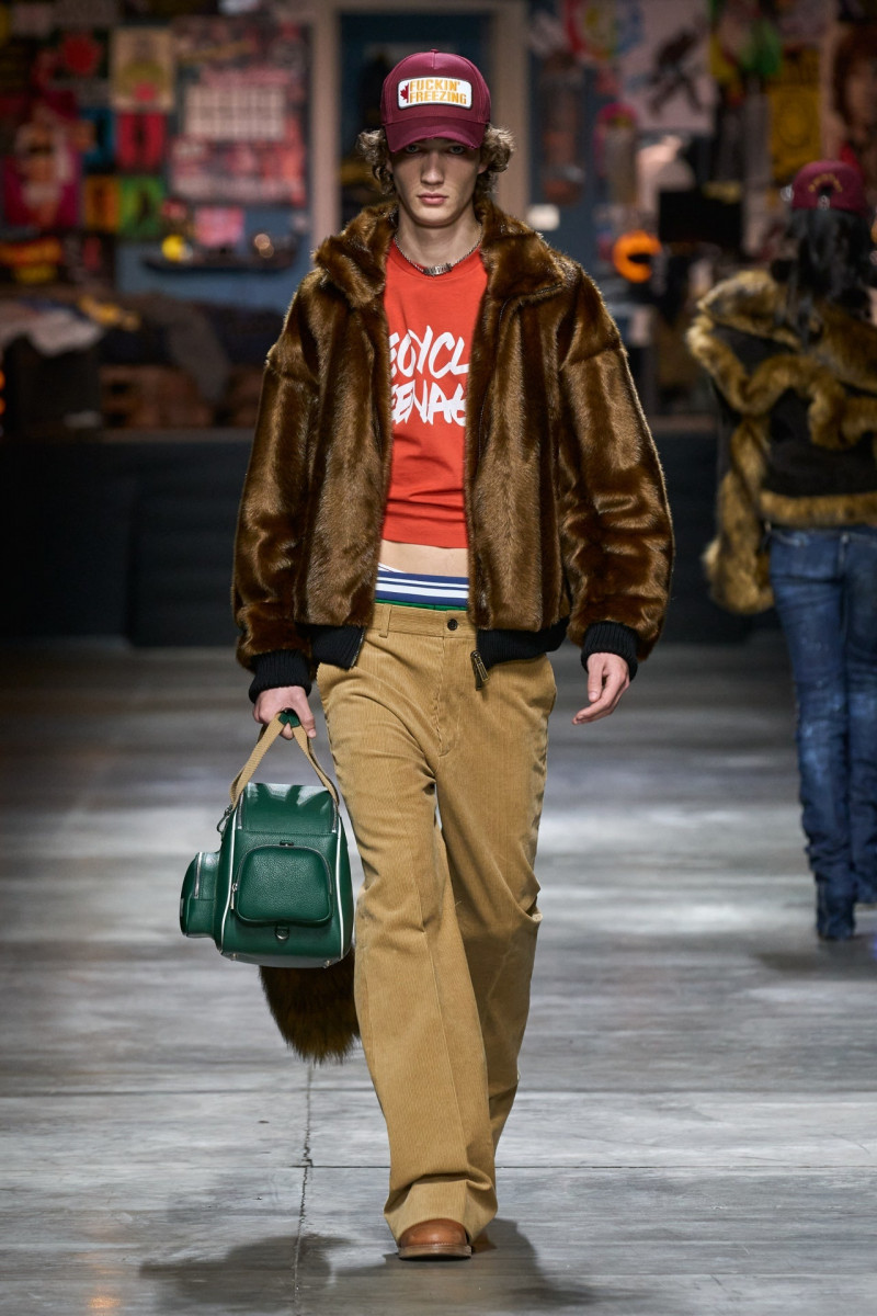 Dante Scheck featured in  the DSquared2 fashion show for Autumn/Winter 2023