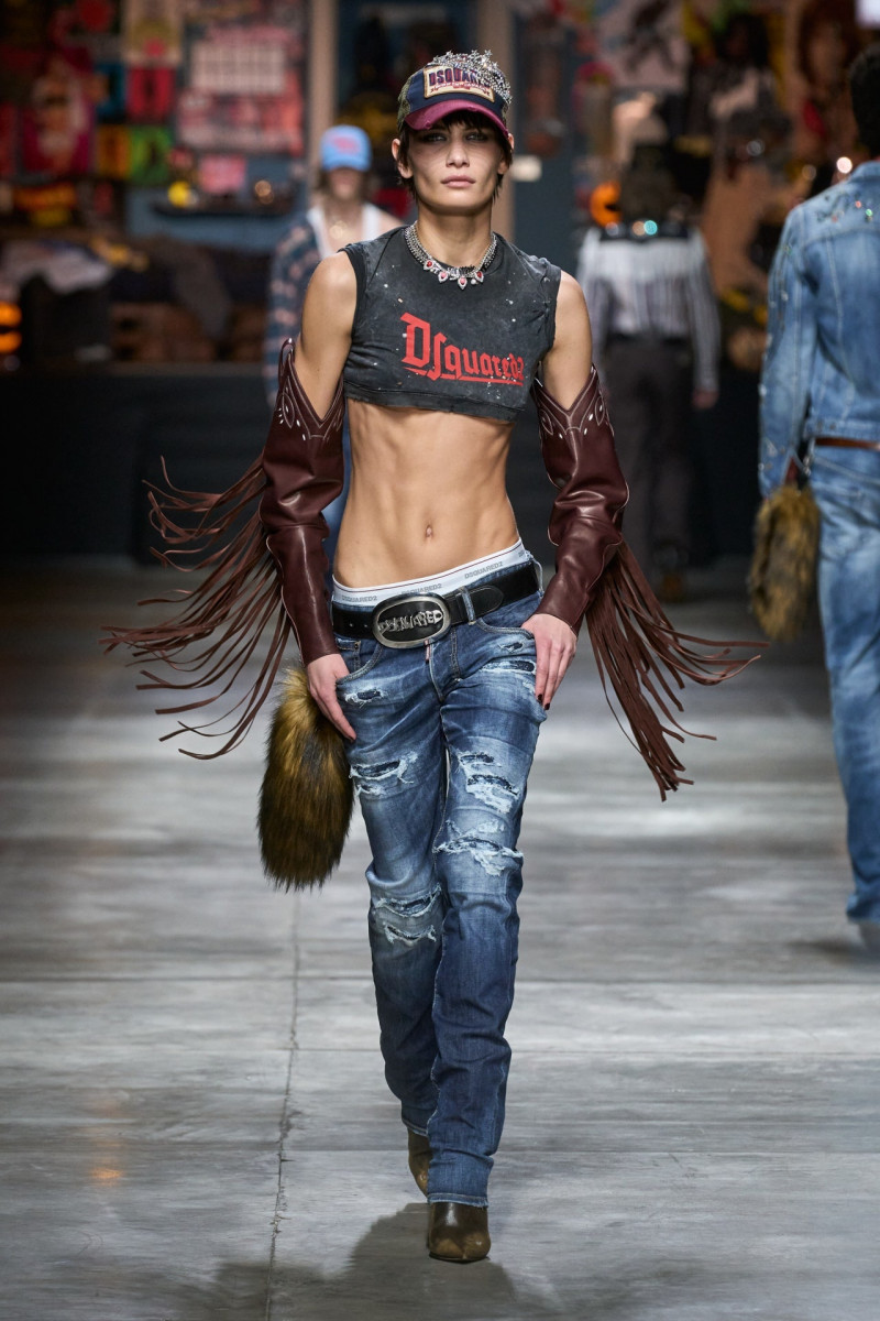 Nina Marker featured in  the DSquared2 fashion show for Autumn/Winter 2023