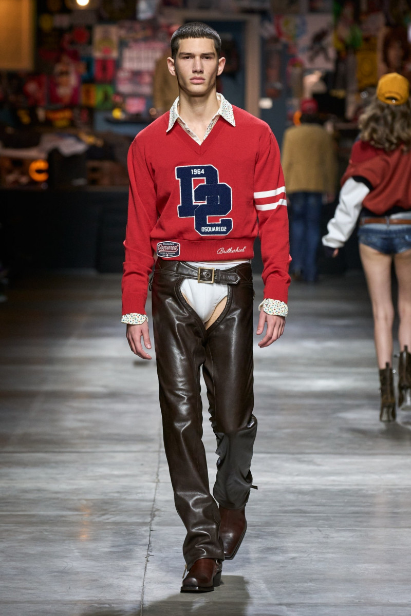 Luka Tesic featured in  the DSquared2 fashion show for Autumn/Winter 2023