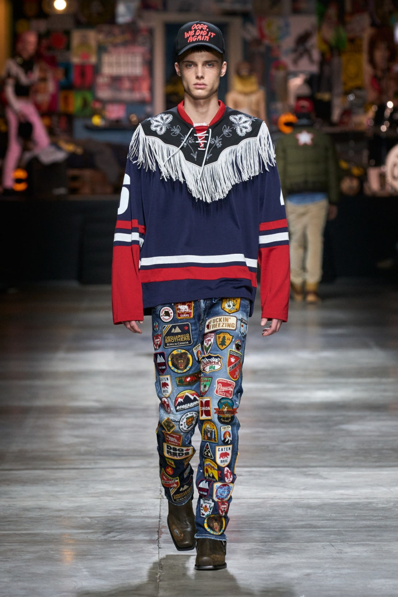 Elias Monstrey featured in  the DSquared2 fashion show for Autumn/Winter 2023