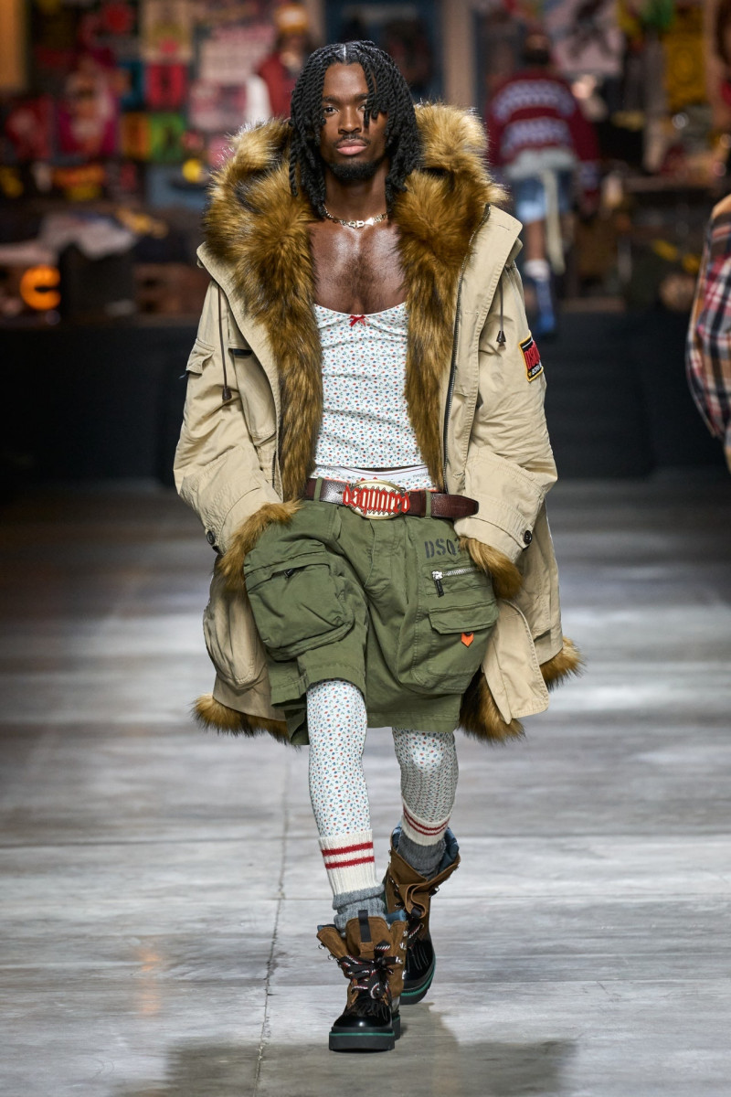 Alton Mason featured in  the DSquared2 fashion show for Autumn/Winter 2023