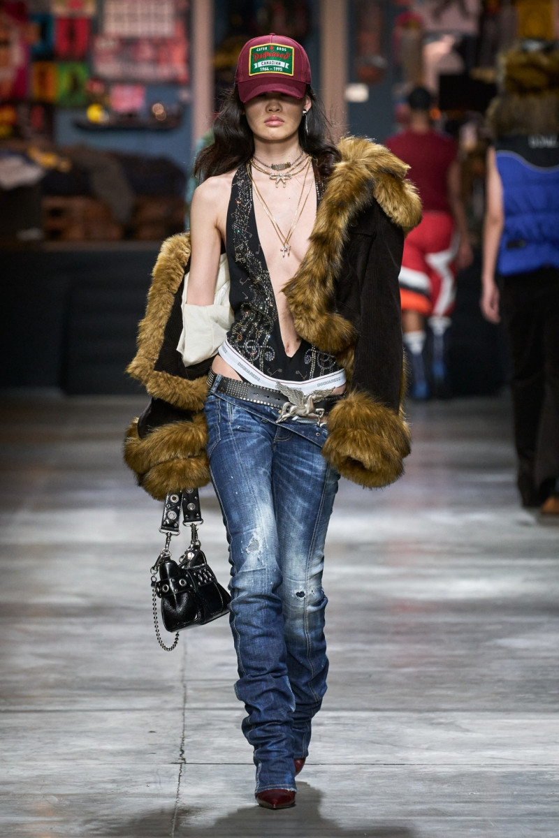 Yanan Wan featured in  the DSquared2 fashion show for Autumn/Winter 2023