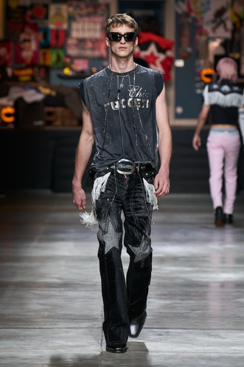 Vasko Luyckx featured in  the DSquared2 fashion show for Autumn/Winter 2023