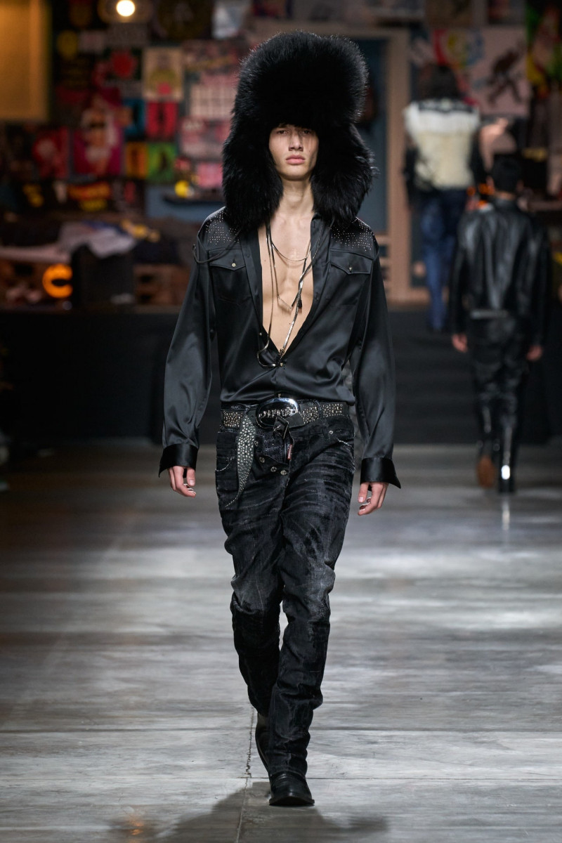 Luka Tesic featured in  the DSquared2 fashion show for Autumn/Winter 2023