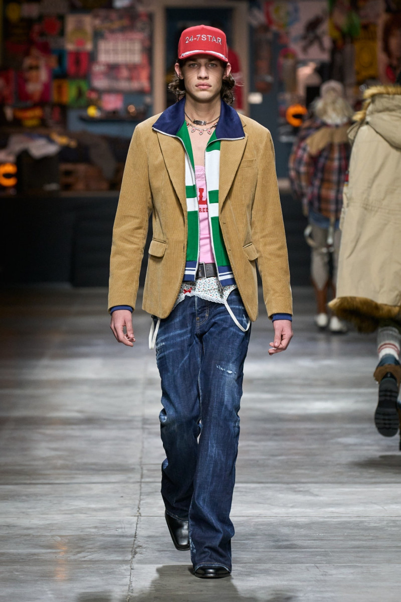 Mateus Ribeiro featured in  the DSquared2 fashion show for Autumn/Winter 2023