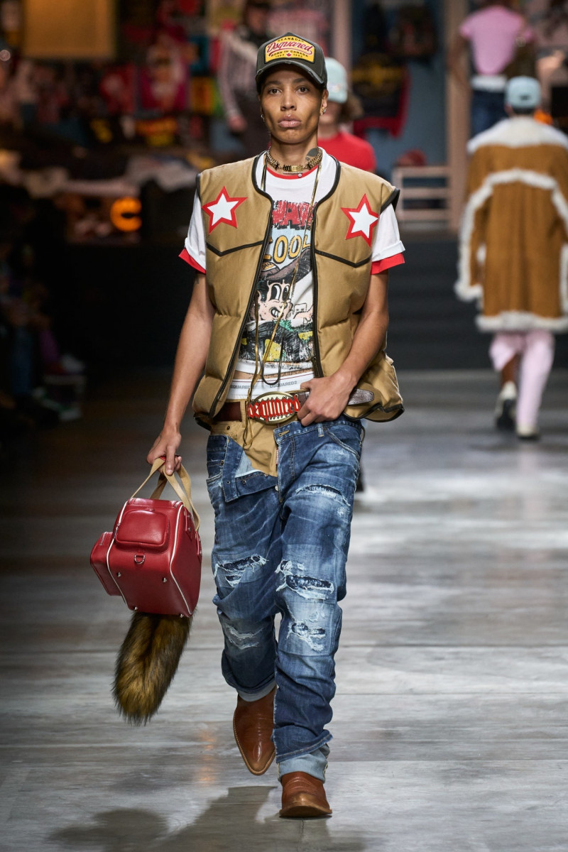 Kai-Isaiah Jamal featured in  the DSquared2 fashion show for Autumn/Winter 2023