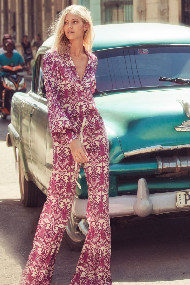 Devon Windsor featured in  the Alexis lookbook for Pre-Fall 2019