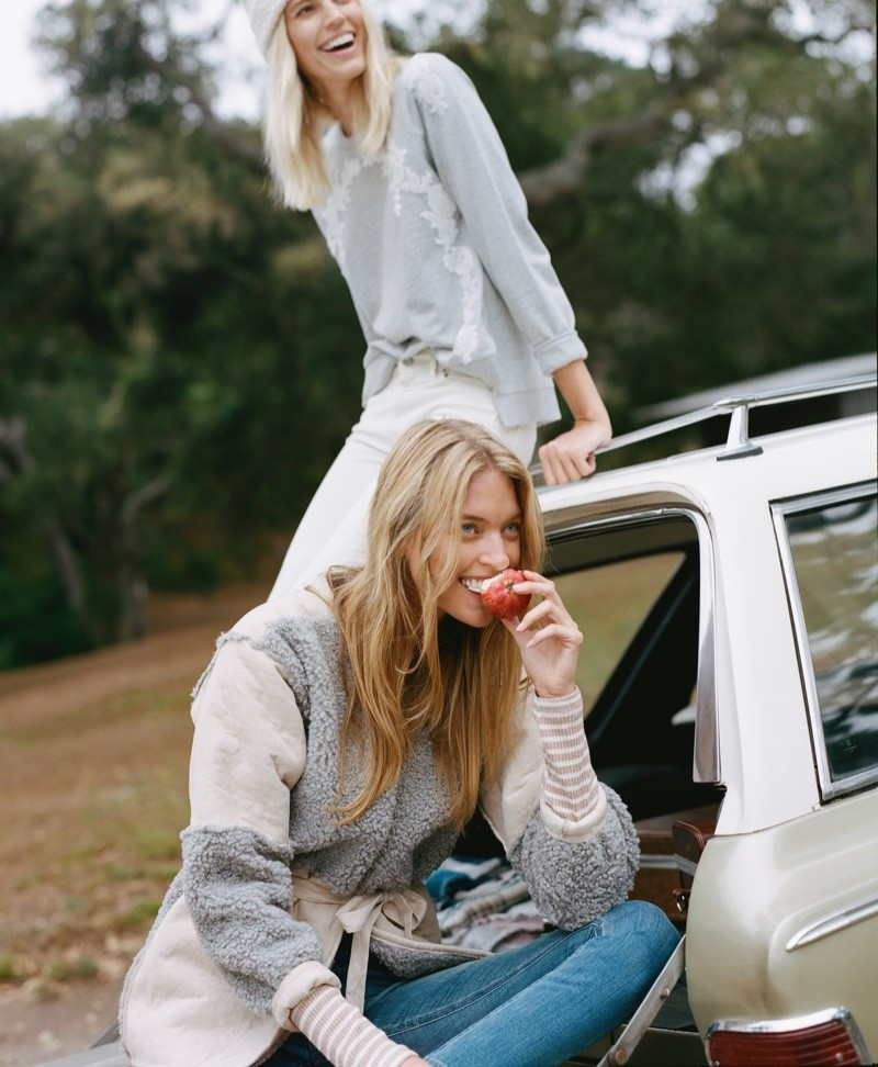 Devon Windsor featured in  the Lucky Brand advertisement for Holiday 2018