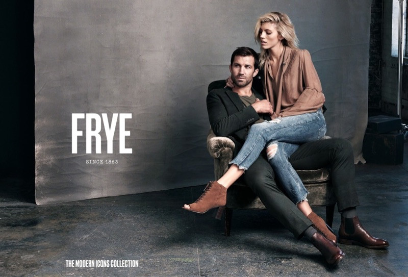 Devon Windsor featured in  the Frye advertisement for Spring/Summer 2017