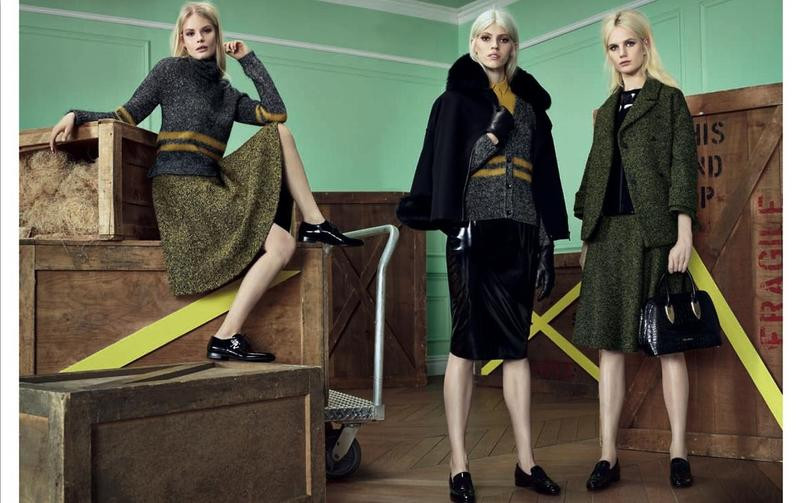 Devon Windsor featured in  the MaxMara Studio advertisement for Autumn/Winter 2014