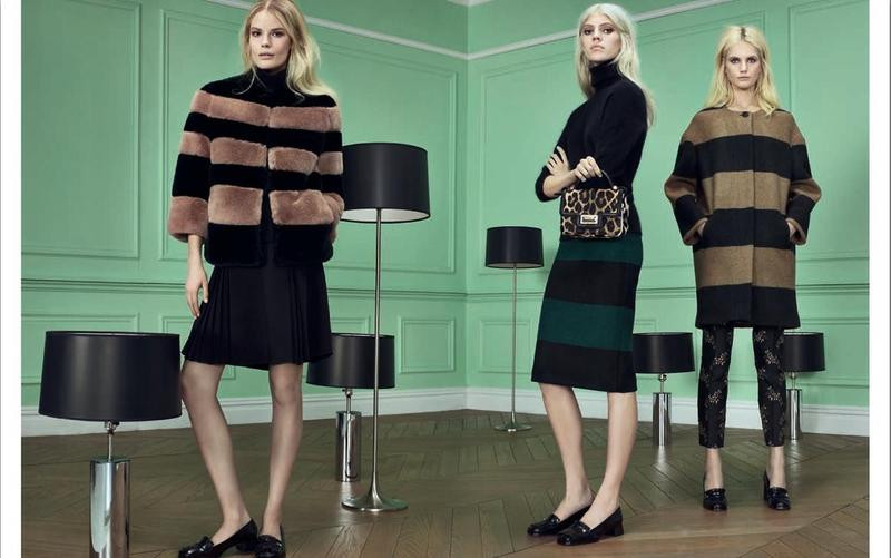 Devon Windsor featured in  the MaxMara Studio advertisement for Autumn/Winter 2014