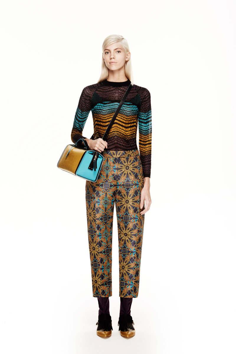 Devon Windsor featured in  the M Missoni lookbook for Pre-Fall 2014