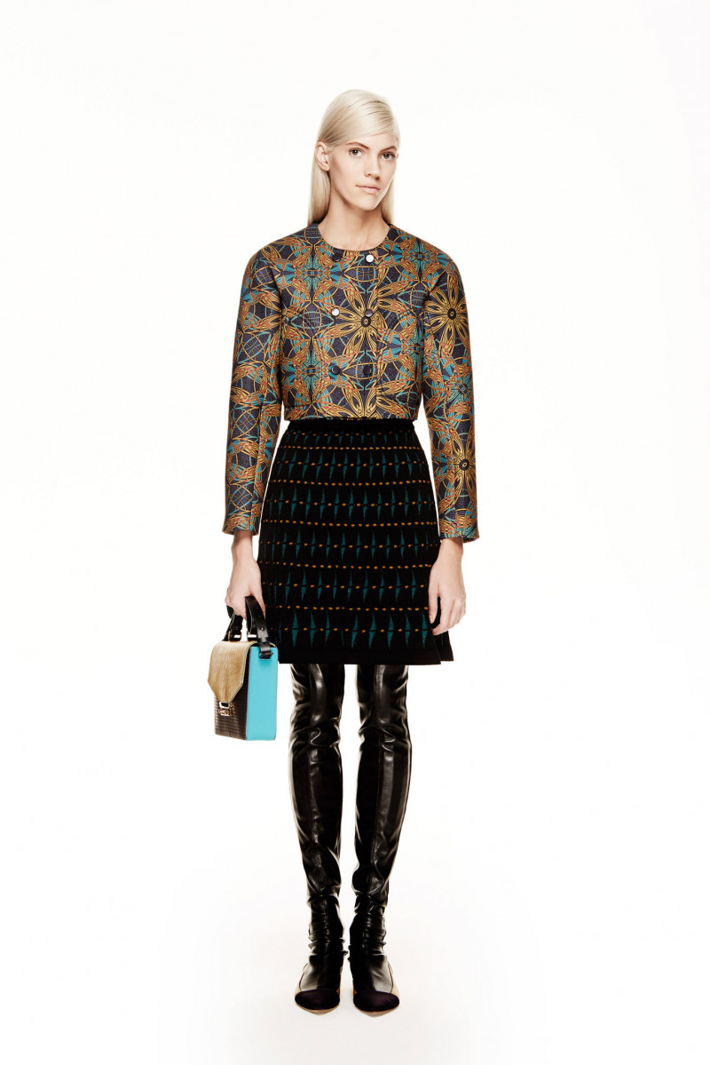 Devon Windsor featured in  the M Missoni lookbook for Pre-Fall 2014