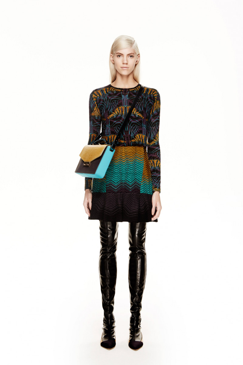 Devon Windsor featured in  the M Missoni lookbook for Pre-Fall 2014