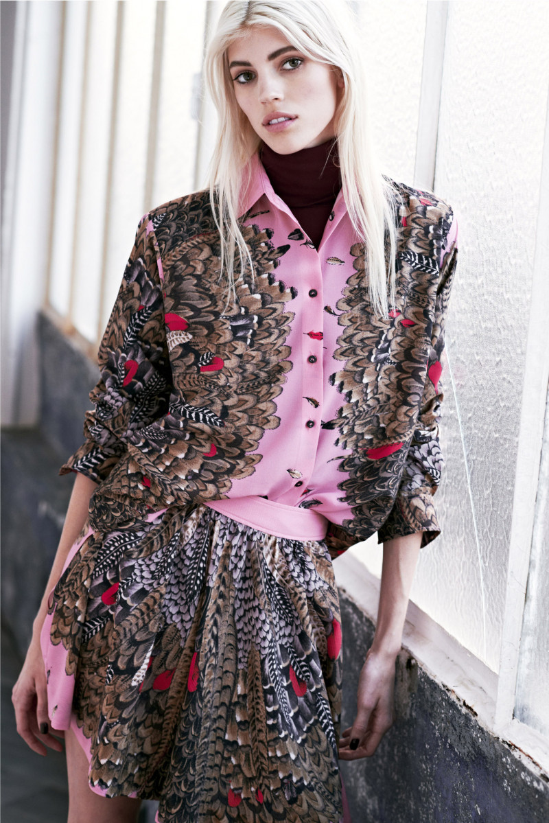 Devon Windsor featured in  the Paul et Joe lookbook for Pre-Fall 2014