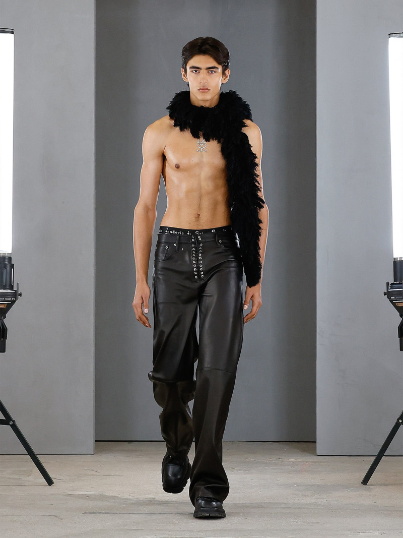 Akbar Shamji featured in  the Ludovic de Saint Sernin Private Show fashion show for Autumn/Winter 2023