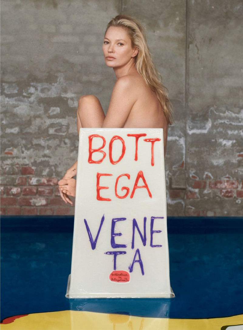 Kate Moss featured in  the Bottega Veneta advertisement for Spring/Summer 2023
