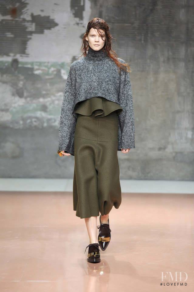 Irina Kravchenko featured in  the Marni fashion show for Autumn/Winter 2014