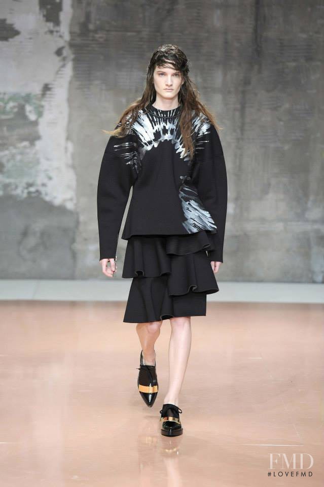 Carly Moore featured in  the Marni fashion show for Autumn/Winter 2014