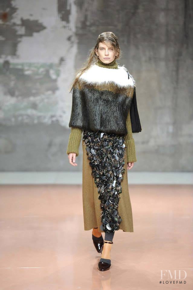 Luca Gadjus featured in  the Marni fashion show for Autumn/Winter 2014