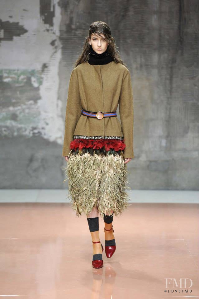 Waleska Gorczevski featured in  the Marni fashion show for Autumn/Winter 2014