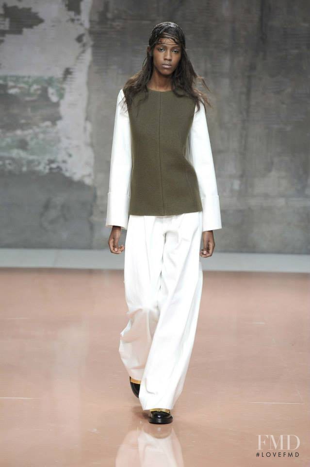 Leila Ndabirabe featured in  the Marni fashion show for Autumn/Winter 2014