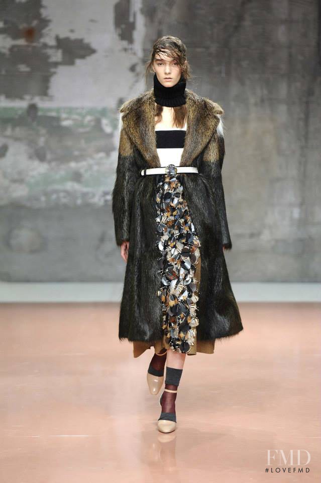 Irina Liss featured in  the Marni fashion show for Autumn/Winter 2014