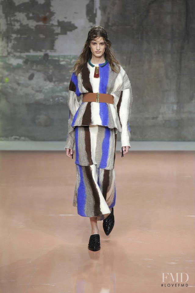 Elodia Prieto featured in  the Marni fashion show for Autumn/Winter 2014