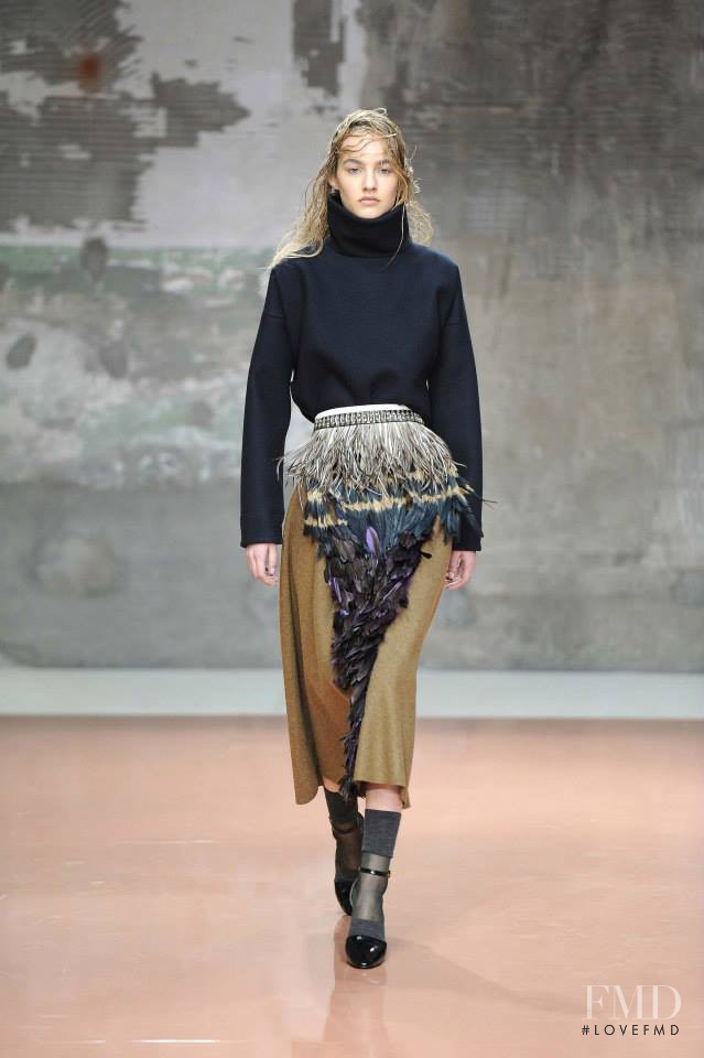 Maartje Verhoef featured in  the Marni fashion show for Autumn/Winter 2014