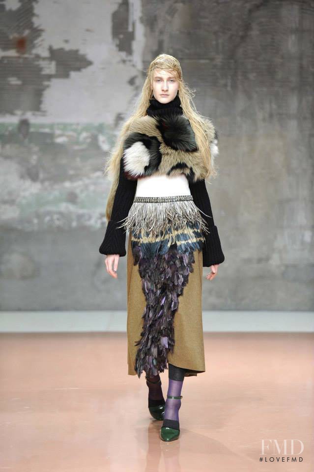 Charlotte Lindvig featured in  the Marni fashion show for Autumn/Winter 2014
