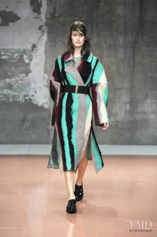 Ophélie Guillermand featured in  the Marni fashion show for Autumn/Winter 2014