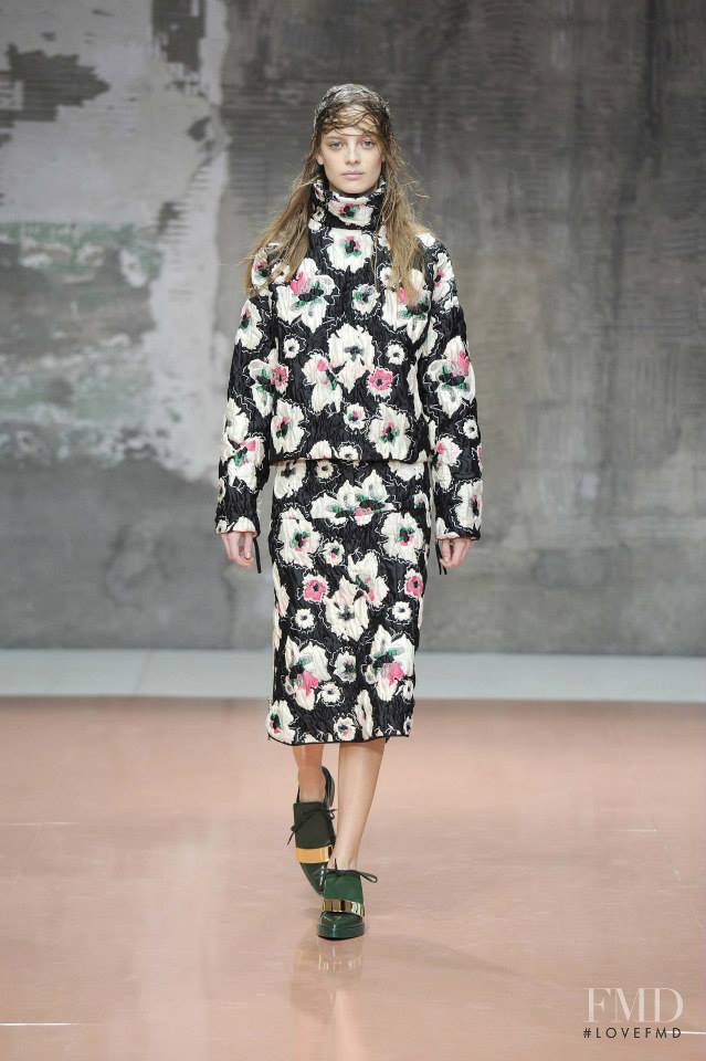 Ine Neefs featured in  the Marni fashion show for Autumn/Winter 2014