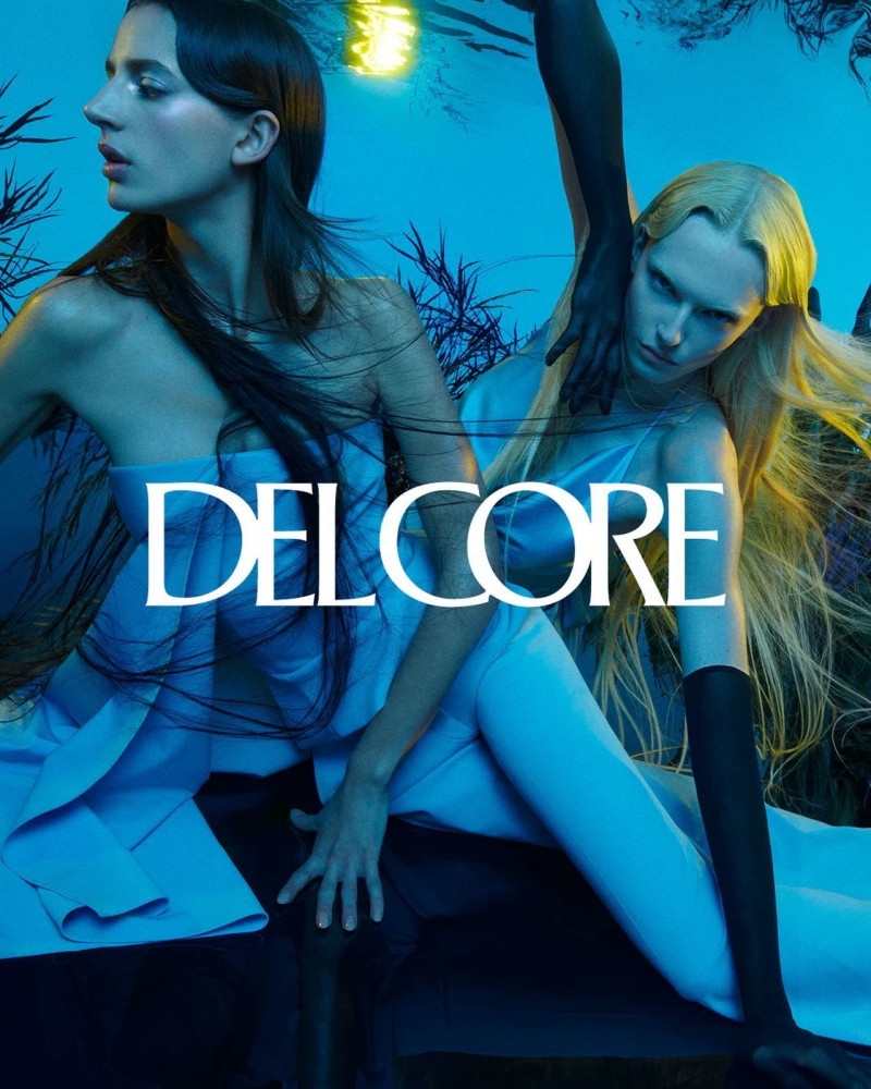 Alex Consani featured in  the Del Core advertisement for Spring/Summer 2023