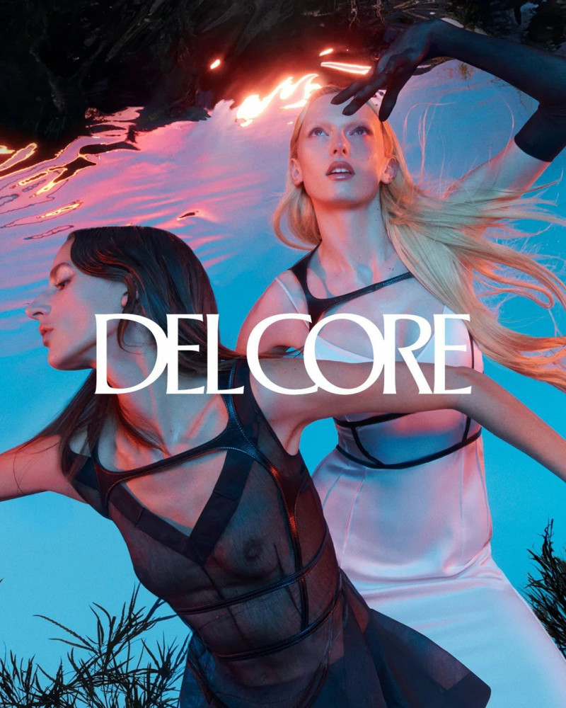 Alex Consani featured in  the Del Core advertisement for Spring/Summer 2023