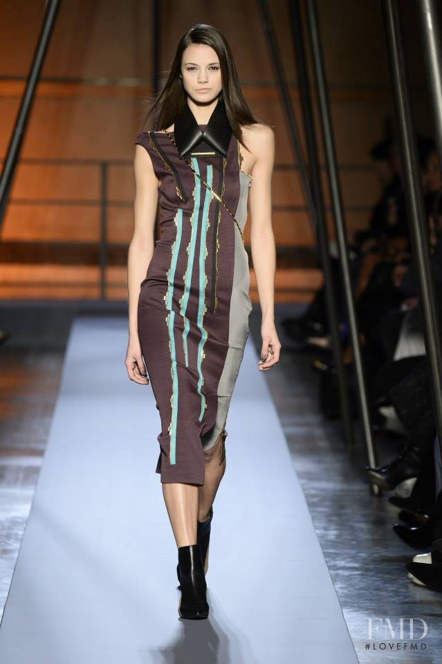Anja Leuenberger featured in  the Roland Mouret fashion show for Autumn/Winter 2014