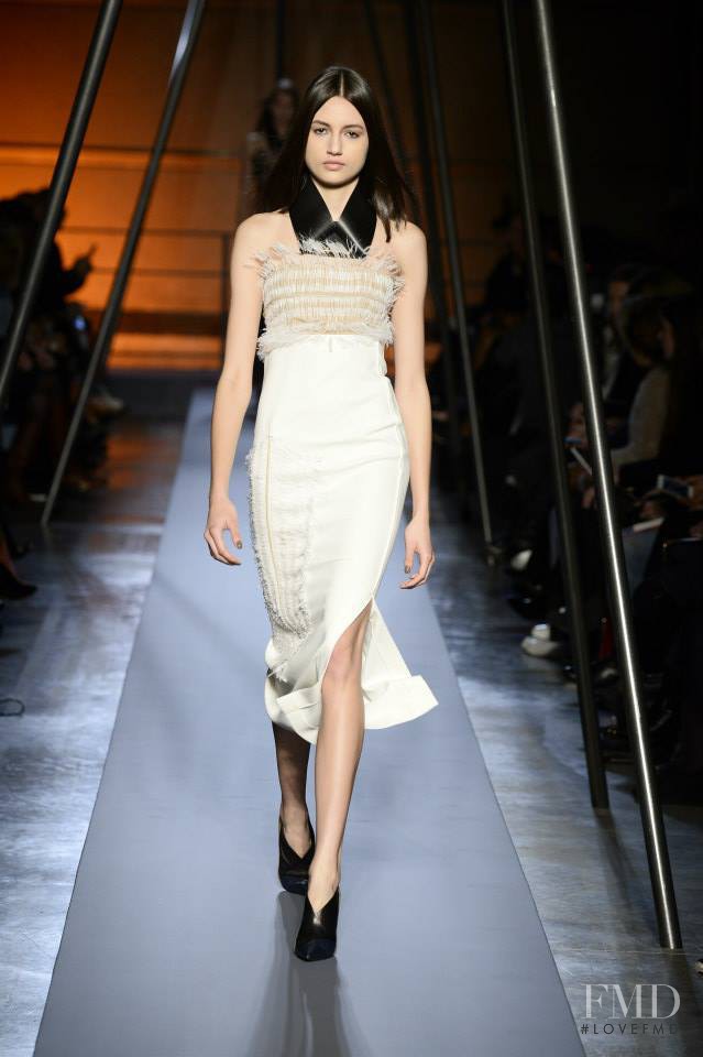 Bruna Ludtke featured in  the Roland Mouret fashion show for Autumn/Winter 2014