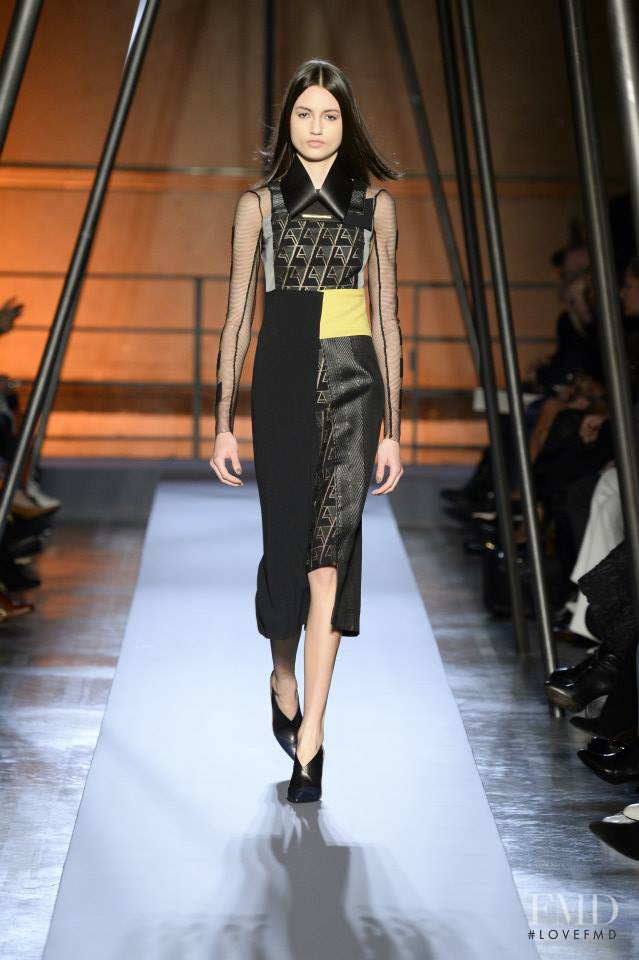 Bruna Ludtke featured in  the Roland Mouret fashion show for Autumn/Winter 2014
