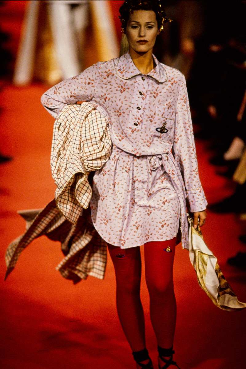 Yasmin Le Bon featured in  the Vivienne Westwood fashion show for Autumn/Winter 1993