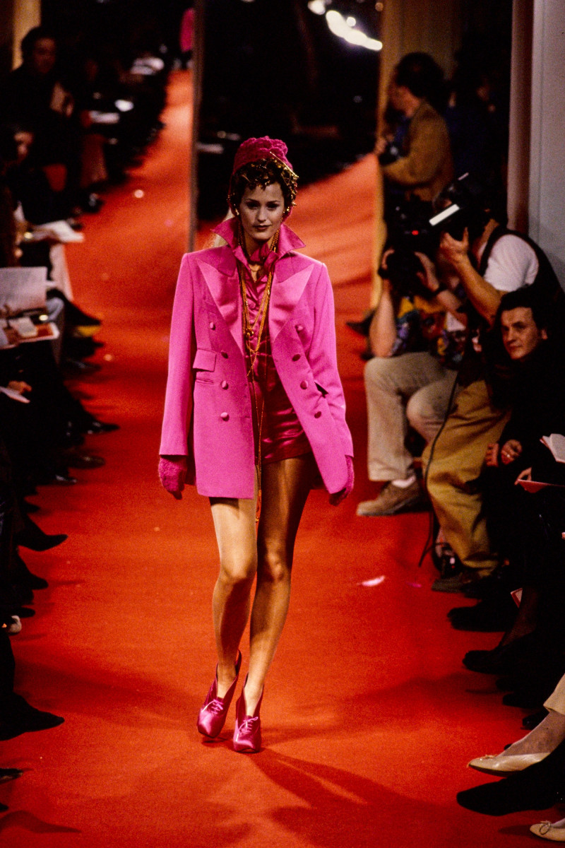 Yasmin Le Bon featured in  the Vivienne Westwood fashion show for Autumn/Winter 1993