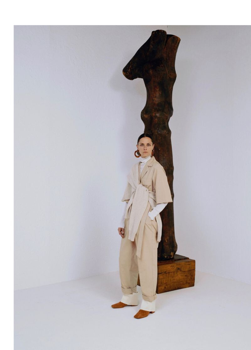 Tasha Tilberg featured in  the MO&Co. We Are All Creatures advertisement for Autumn/Winter 2019