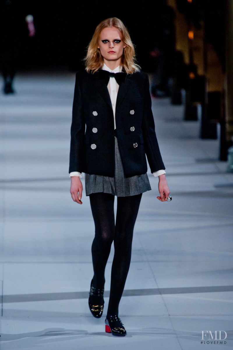 Hanne Gaby Odiele featured in  the Saint Laurent fashion show for Autumn/Winter 2014