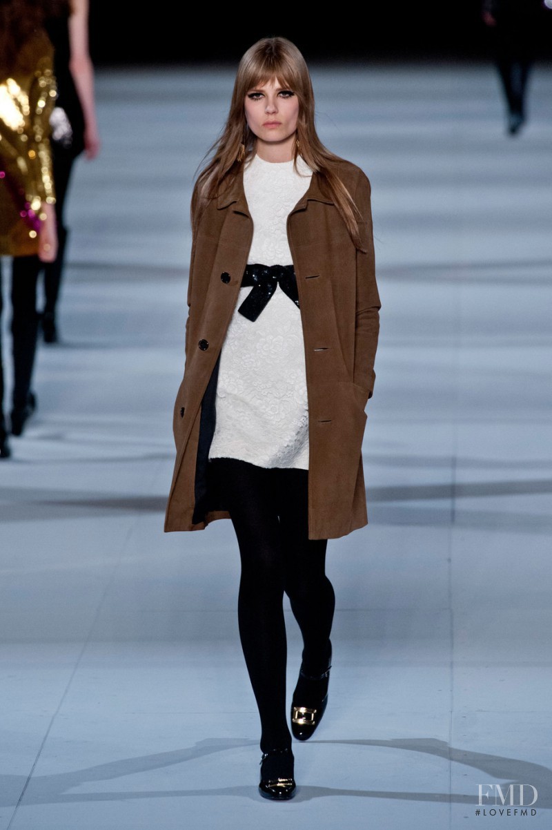 Caroline Brasch Nielsen featured in  the Saint Laurent fashion show for Autumn/Winter 2014